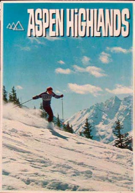 Aspen Highlands Original Vintage Ski Poster David Pollack Vintage Posters