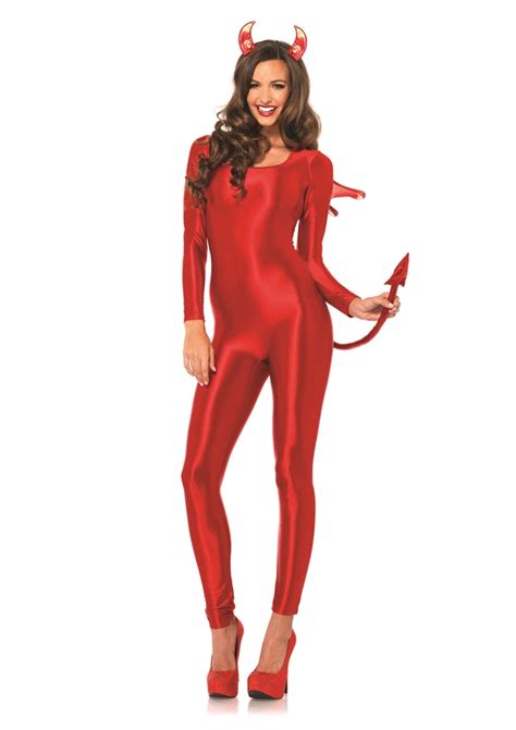 halloweeen club costume superstore red spandex catsuit adult womens costume