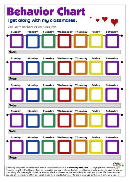 Behavior Chart First Grade Pinterest