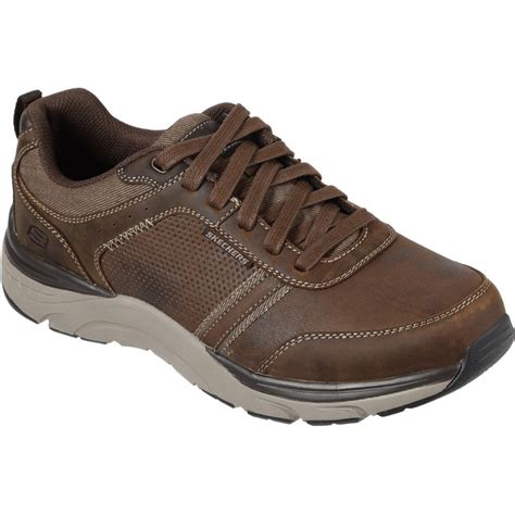 Skechers Relaxed Fit Sentinal Lunder Dark Brown Leather Lace Up