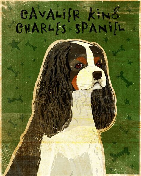 Cavalier King Charles Spaniel Print Various Colors John W Golden Art