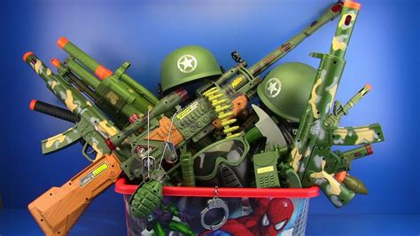 Box Of Toys Military Guns Toys And Equipment Toys For Kids Youtube