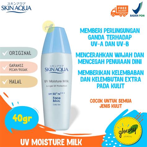 Jual Sunscreen Skin Aqua Spf 50 Uv Moisture Milk 40g Sunblock Skin Aqua