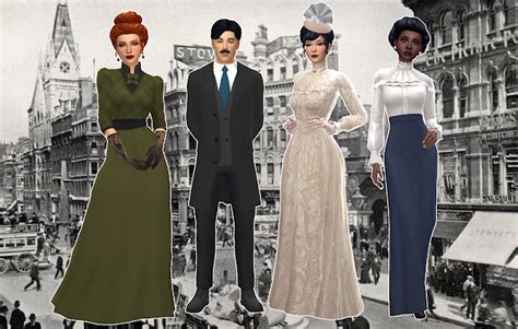 Mmcc And Lookbooks Decades Lookbook The 1900s Sims 4 Dresses Sims