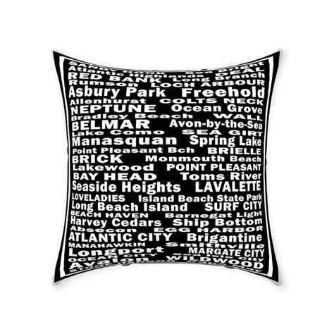 new jersey shore towns throw pillow etsy