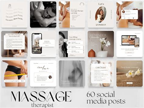 60 Massage Therapist Social Media Posts Templates Spa Rmt Etsy Uk