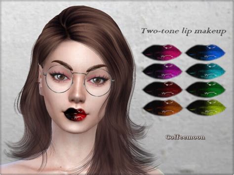 Two Tone Glossy Lip Makeup By Coffeemoon At Tsr Sims 4 Updates