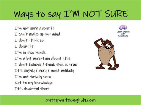 Ways To Say Im Not Sure Learnenglish English Vocabulary Words