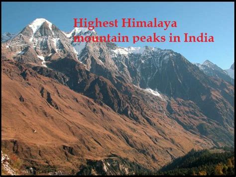 List Of Highest Himalaya Mountain Peaks In India