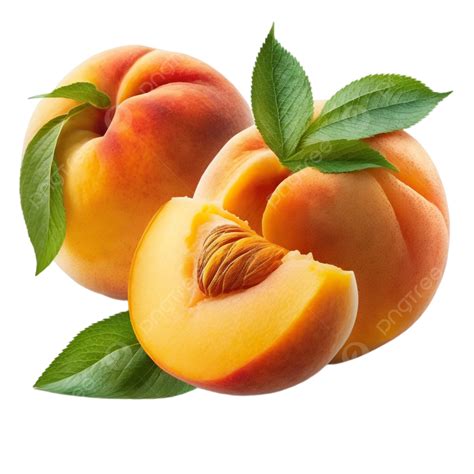 Yellow Peach Fruit Leaves Transparent Yellow Peach Fruit Leaf Png
