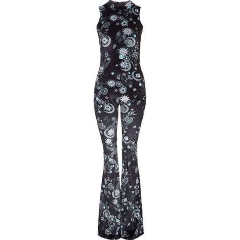 Moon And Stars Print Flared Catsuit By Jaded London Catsuit Fashion