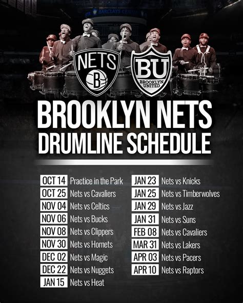 Brooklyn Nets Drumline Schedule For 2023 2024 — Brooklyn United Music