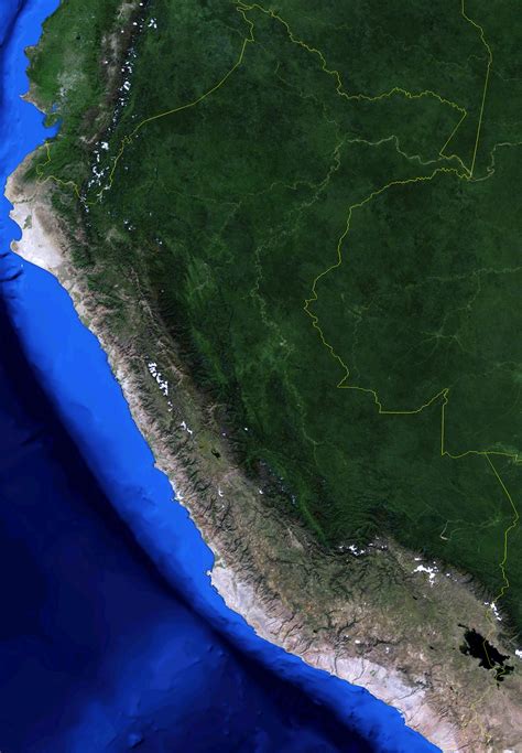 Large Detailed Satellite Map Of Peru Peru South America Mapsland