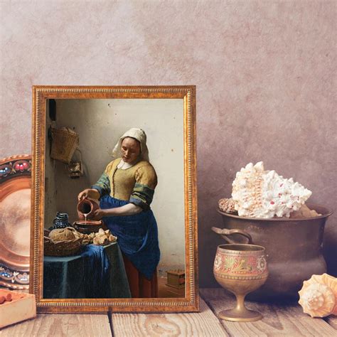 Technical examinations have demonstrated that vermeer generally applied a gray or ochre ground layer over his canvas or panel support to establish. Johannes Vermeer "The Milkmaid" (1660) Giclée Print ...