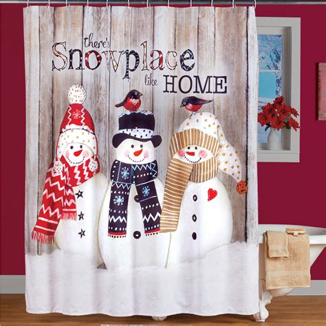 Rustic decor shower curtain set, dated simple door like in construction vertical barns house nobody bohemian decor print, bathroom accessories rustic home decor shower curtain, sweet spring flowering branch on weathered wooden blooming orchard, fabric bathroom set with hooks. Rustic Snowman Holiday Shower Curtain - Festive Seasonal ...