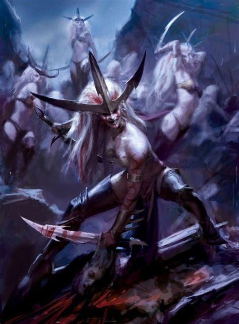 Warhammer Fantasy Dark Elves Witch Aelves Artist Unknown In 2020
