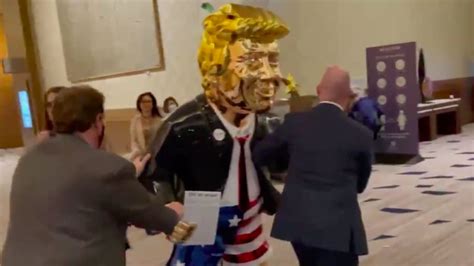 Golden Statue Of Donald Trump Unveiled At Hellish Looking Cpac Meeting