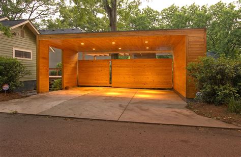 Carport love the lightness and the wood with amber lighting moderne carports. Slideshow: Dominey Pavilion and Carport | Dwell | Modern ...