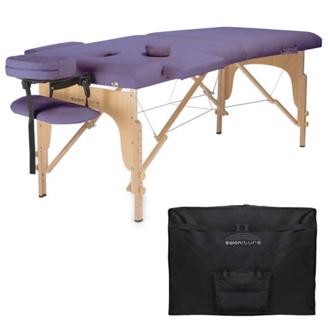 Professional Portable Folding Massage Table With Carrying Case Lavender Saloniture
