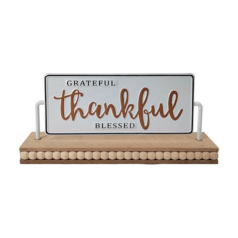 Grateful Thankful Blessed Tabletop Sign
