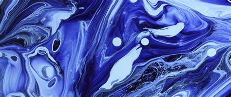 Download Wallpaper 2560x1080 Blue Paint Liquids Texture Stains Dual