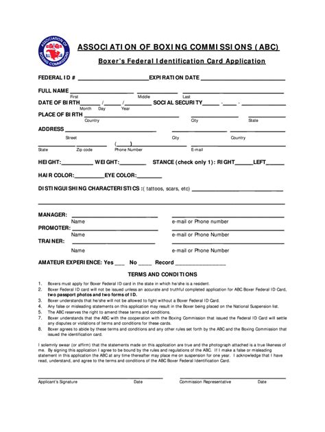 Federal Boxing Id Fill Out And Sign Online Dochub