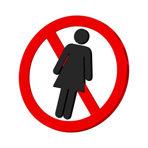 No Women Allowed 3d Icon No Female Sign 3d Rendering 17350072 Png