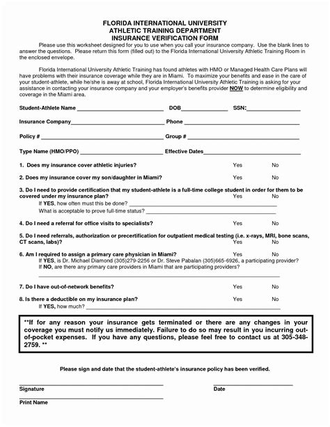 Free Printable Office Forms Best Of Medical Insurance Verification Form