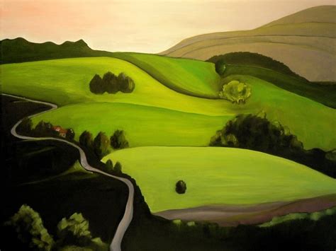 Original Landscape Oil Painting Rolling Hills Country Side Etsy