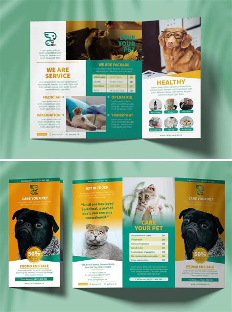 Veterinary Clinic Tri Fold Brochure Template Artofit