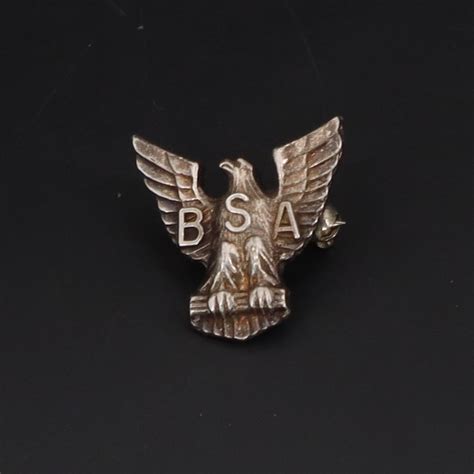 Vtg Sterling Silver Bsa Boy Scouts Of America Eagle Lapel Pin 2g Ebay
