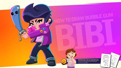 How To Draw Bubble Gum Bibi Super Easy Brawl Sta By Drawitcute On