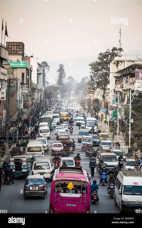 Traffic Jam Kathmandu Nepal Asia Stock Photo Alamy