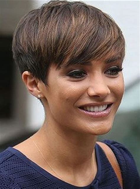 Short Natural Pixie Hairstyle On The Side Brown Straight Human Hairs