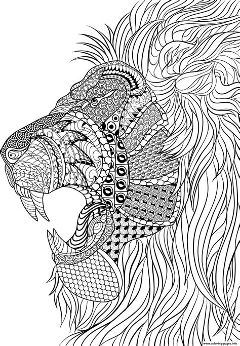 Inspired by nature or completely surreal, these drawings differ from mandalas because they are not concentrated on a single point. Lion Adult Anti Stress Coloring Pages Printable