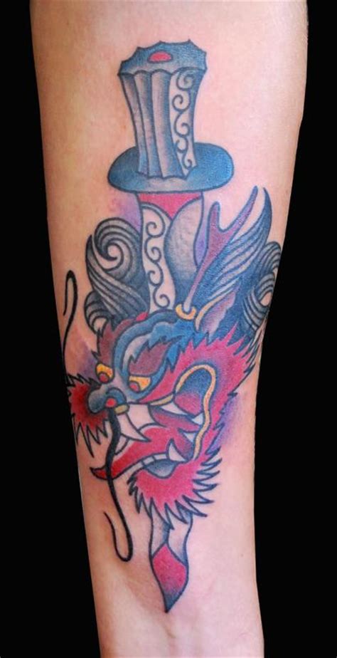 Sailor Jerry Dagger And Dragon Tattoo By Adam Lauricella Tattoos