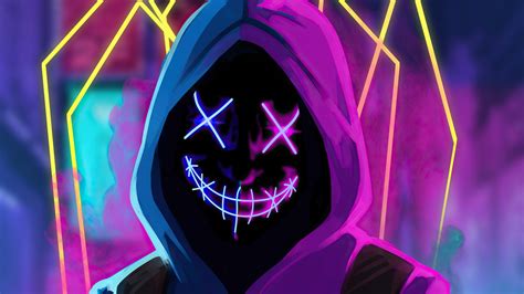 1366x768 mask neon guy 1366x768 resolution hd 4k wallpapers images backgrounds photos and