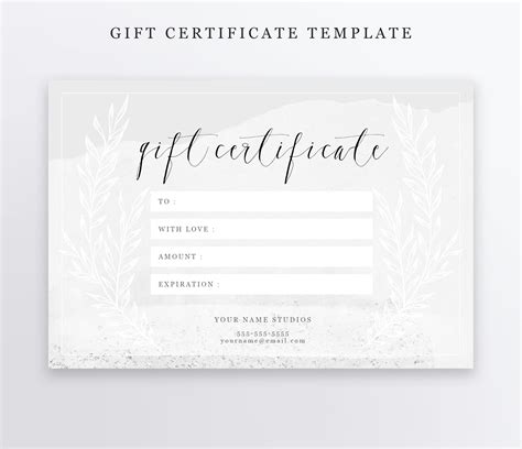 Photography Gift Certificate Template PSD 4x6 Editable Etsy