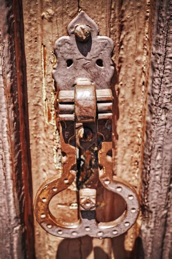 Close Up Of An Old Deadbolt In Hdr Stock Photo Download Image Now
