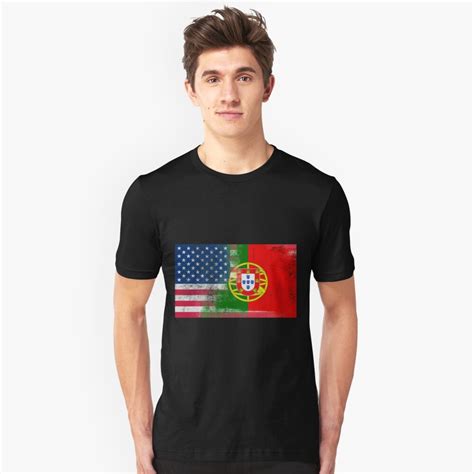 Portuguese American Half Portugal Half America Flag T Shirt By