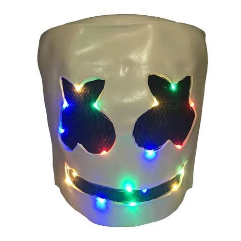 Colourful Led Lights Dj Marshmello Mask Full Face Cosplay Costume