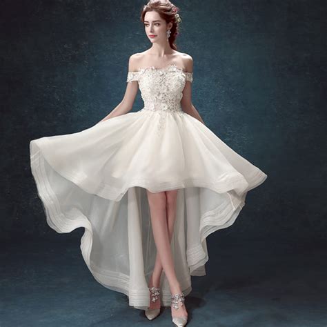 Elegant White Wedding Dresses Sexy Short Bridal Gowns Boat Neck Short