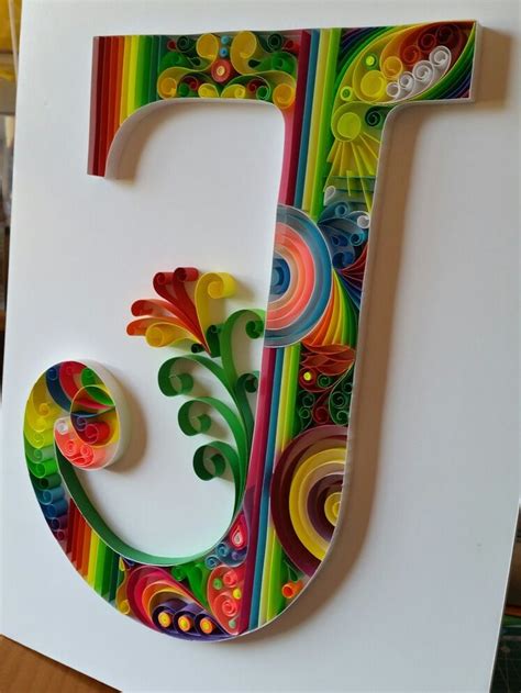 Quilling Letter J Colorful Filigrana Quilling Letters Quilling