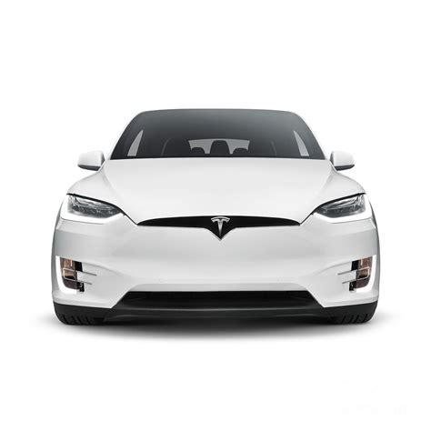 White 2017 Tesla Model X Luxury Suv Electric Car Front Isolated Art