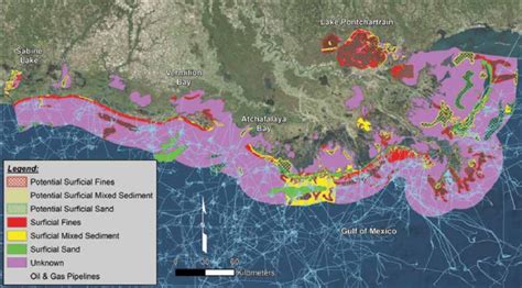 Map Showing Oil And Gas Pipelinesinfrastructure In Coastal Louisiana