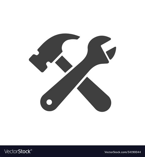 crossed wrench and hammer icon images royalty free vector