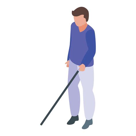 Blind Man Icon Isometric Vector Disabled Person 15886360 Vector Art At