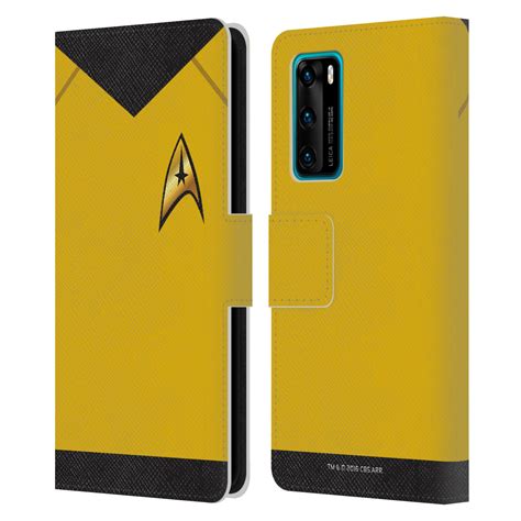 Official Star Trek Uniforms And Badges Tos Leather Book Case For Huawei
