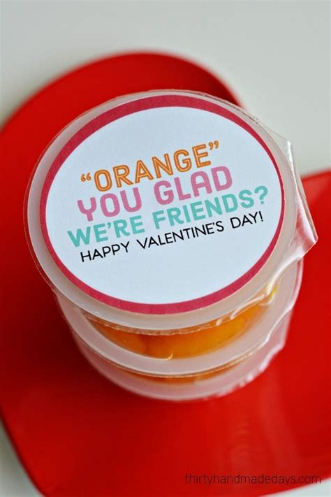Orange You Glad Printable Valentines