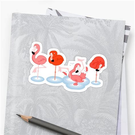 Flamingos Sticker By Alapapaju Vinyl Sticker Sticker Design Sell